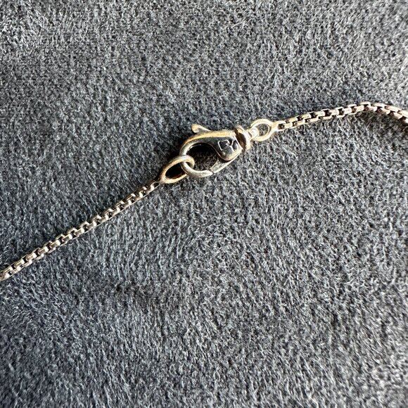 David Yurman Pavé Initial V Charm Necklace in Sterling Silver w/ White Diamonds - Picture 9 of 14